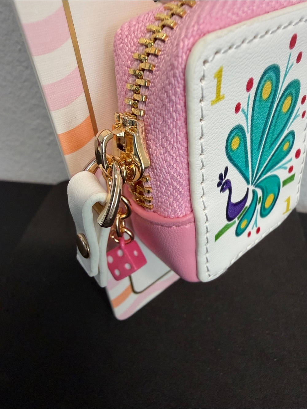 Piper K | Peacock Card Pink Coin Purse Bag Charm 🦚 - Picture 4 of 8